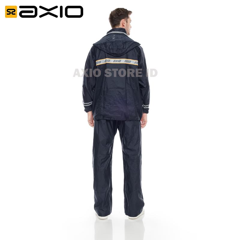Jas Hujan Axio Navy Original Bahan Lebih Tebal Waterproof High Protection Biru 1
