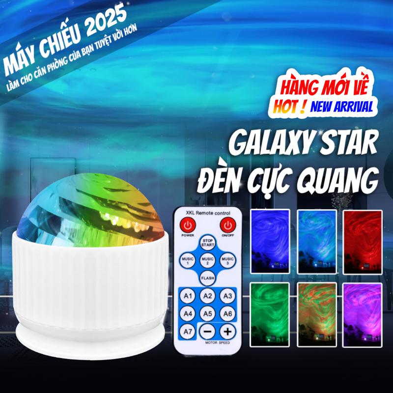 Đèn GALAXY Cực Quang UStyle Q6S Đèn Xoay 360 Độ 7 Màu Điều Khiển Từ Xa đèn ngủ decor phòng Họa Tiết Cực Quang GALAXY