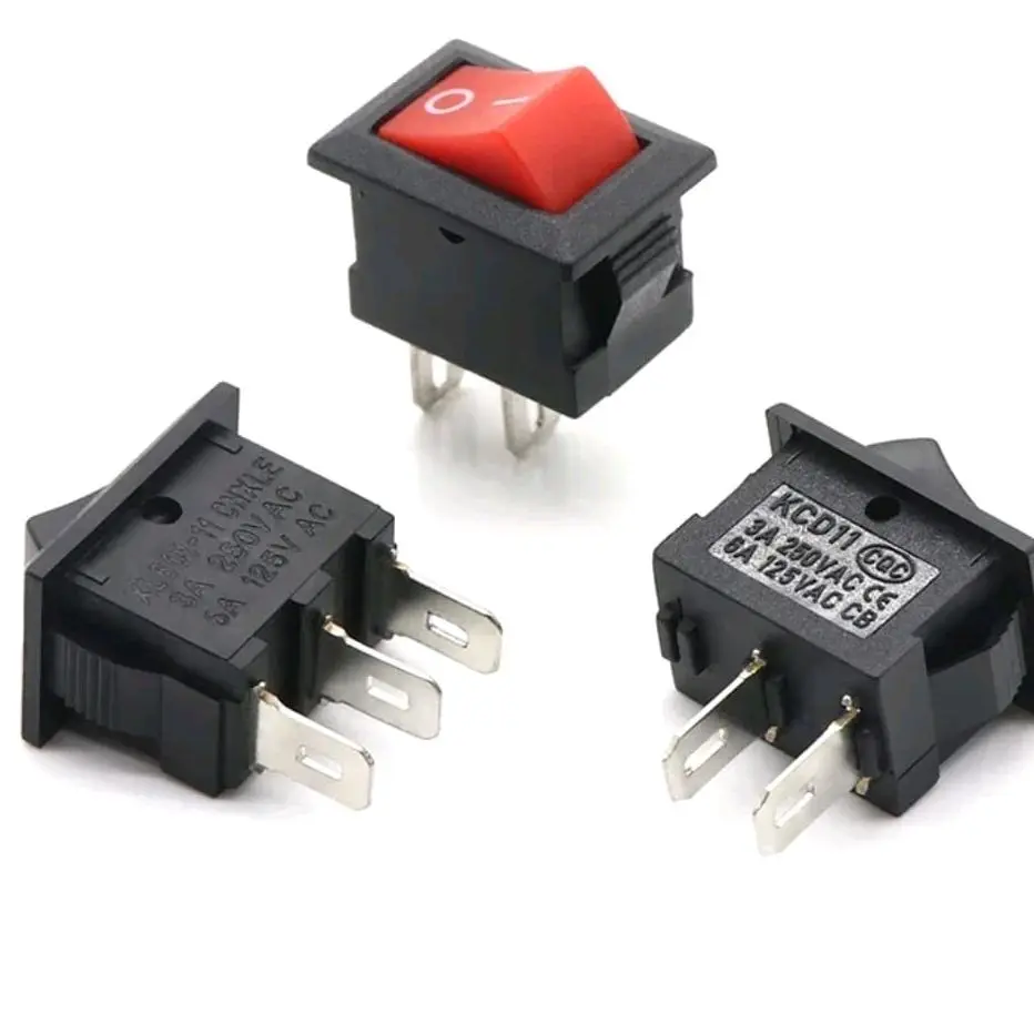 Saklar Mini Rocker 2Pin / Mini Switch On/Off 2Pin warna merah Peralatan