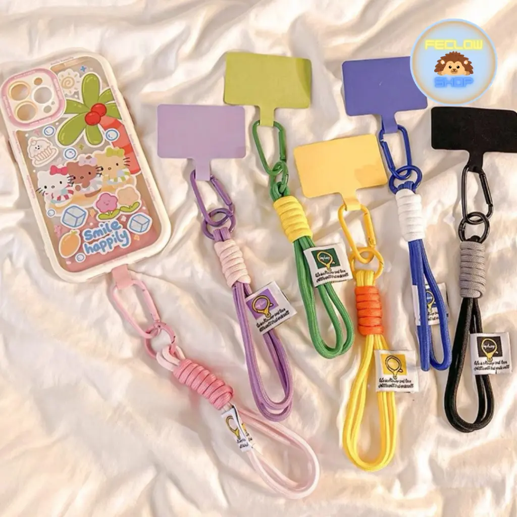 Tali Ponsel Pendek Colorful Gaya Ins Dapat Digunakan Sebagai Tali Tangan Antihilang Portabel Klip Liontin Pergelangan Tangan Gantung Tali Lanyard Wanita Universal Lucu
