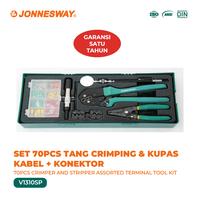 Gambar JONNESWAY Set Alat Crimping dan Stripper Terminal 70 PCS Tang Skun Crimper dan Kupas Kabel + Konektor Kit - V1310SP dari Jonnesway Official Kota Administrasi Jakarta Utara 1 Tokopedia
