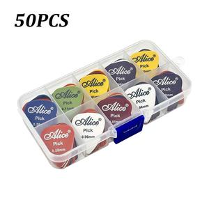 Set de 50/100 púas para guitarra - Mezcla aleatoria de 6 grosores diferentes para estilos de juego versátiles, mayor precisión y comodidad con caja