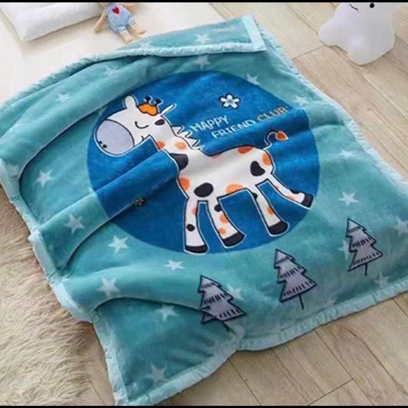 Chăn Đắp Thu Đông Chất Liệu Tuyết  2 Lớp Dày Dặn Kích Thước 1m x 1m3 Cho Bé Yêu