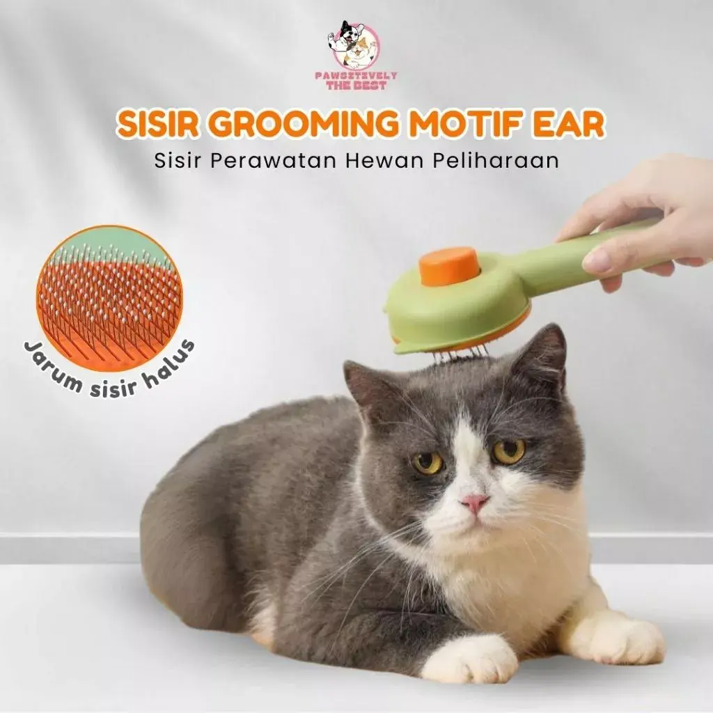 Sisir Grooming Motif Telinga Tanduk Berkualitas - Sisir Bulu Anjing Kucing - Sisir Pencet Untuk Bulu Hewan - Sisir Anabul - Pet Hair Removal