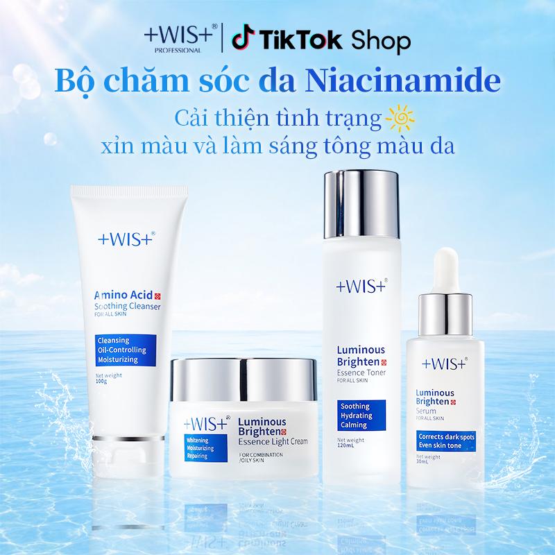 +WIS+ Bộ sản phẩm chăm sóc da, Combo Nhả nắng trắng da, Bộ chăm sóc da nhẹ Niacinamide. Bộ sản phẩm chăm sóc da (tinh chất kem 50g*1, tinh chất 30ml*1, tinh chất nước 120ml*1, sữa rửa mặt axit amin 100g*1)