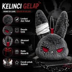 Gantungan Kunci Kelinci Bandage Gaya Gelap, Boneka Kelinci Gaya Gelap Unik, Aksesori Tas Estetik Subkultur Gantungan Kunci Kelinci PlushModis Gaya Punk Y2K Lembut dan mewah - Aksesori Unik danSerbaguna Doll Hadiah