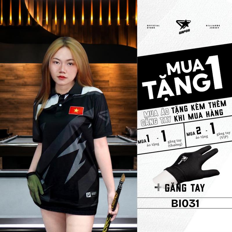 Áo polo Thể Thao Mã BI031 Billiard Cầu Lông Chạy Bộ Pickleball Dành Cho và Nữ (Gapos) Vải Mè Sọc Công Nghệ Dệt Kim Co Giãn 2 chiều 3 Màu Đen Đỏ Xanh Unisex wear Top Sport