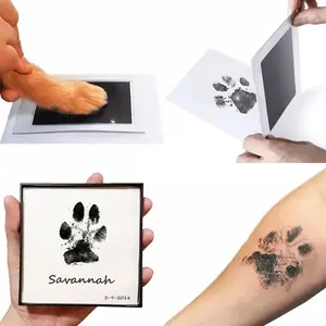 Washable Non-ink Pet Footprint Souvenir Pet Dog And Cat Paw Print Ink Pad Newborn Baby Handprint Footprints Safe And Non-toxic