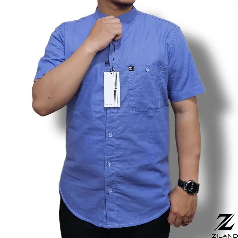Kemko Dewasa ZILAND New Kemeja Koko Pria Lengan Pendek Polos Katun Sigaret Premium Ada Ukuran Jumbo High Quality 3