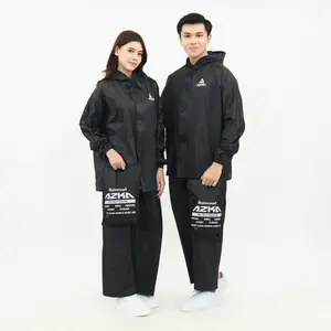 RAINCOAT, JAS HUJAN PVC KARET MANTEL MOTOR ANTI REMBES By Azka.08