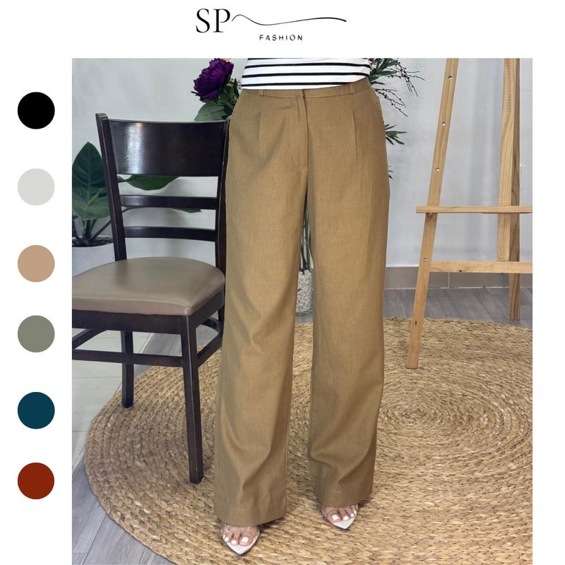  QUẦN LINEN NỮ QUẦN TÂY NỮ ỐNG SUÔNG LƯNG THUN SAU cao cấp chất LINEN phong cách Hàn Quốc hack dáng -cực đẹp. HÌNH THẬT SHOP CHỤP 