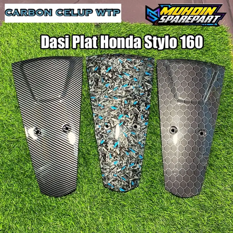Cover Dasi Plat Nomor Stylo 160 Carbon Celup Wtp Forged Hexagon original 0