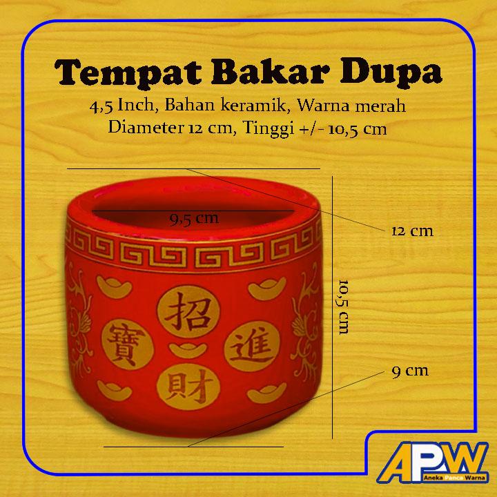 Tempat Bakar Dupa / Tempat Dupa Hiolo Bulat Keramik Merah Tempat Bakar Dupa / Tempat Dupa Hiolo Bulat Keramik Merah