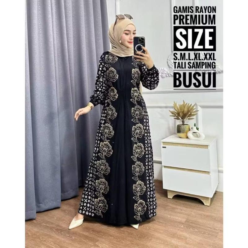 GAMIS RAYON PREMIUM TWILL MOTIF BATIK MODERN KAIN TWILL BUSUI FRIENDLY WUDHU FRIENDLY DRESS NYAMAN SIMPEL 1
