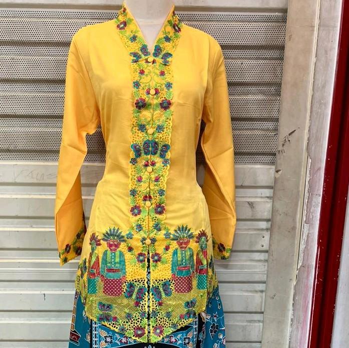 Atasan kebaya encim bordir motif ondel - ondel // kebaya encim bordir. 3