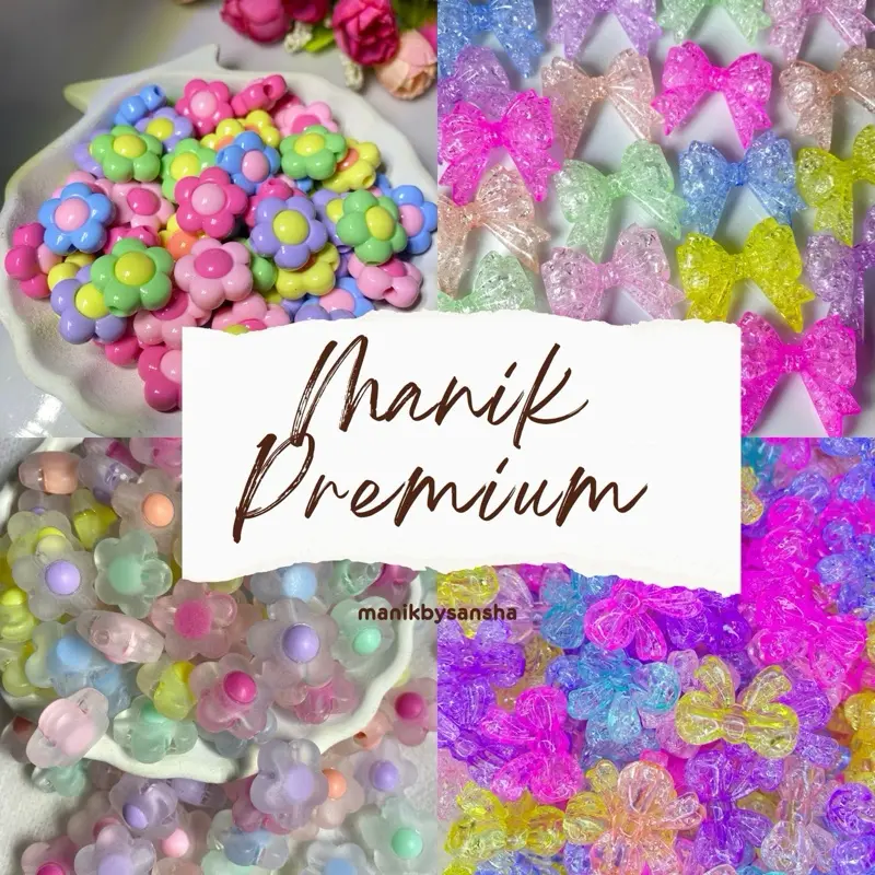 MANIK MANIK LUCU PITA BULAT SHAPE PREMIUM warna warni pouch 0