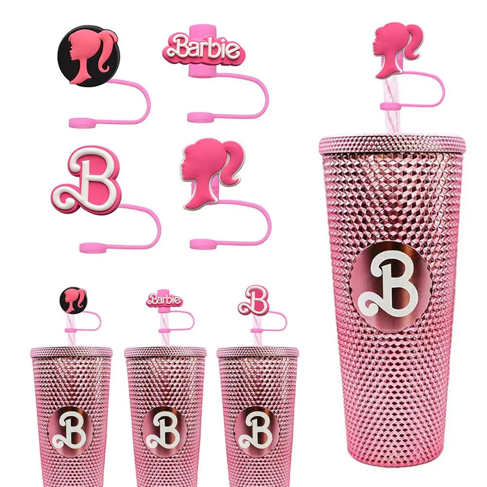 【Ready Stock】Barbie Pink Silicone Straw Tips Cover Dustproof Reusable Drinking Straw Covers Cap BPA Free Non-Toxic Plug Cover Protector