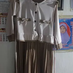 Baju Anak Perempuan - Dress Anak Perempuan Taqiyah Model Cardigan Pita dan Dress Plisket Terlaris / Fashion Anak Oneset Elegant Edisi Lebaran 2026 Terbaru