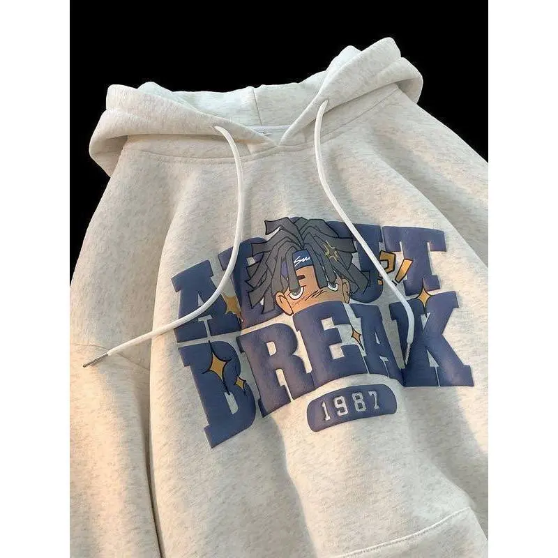 SS - ABOUT BREAK Oversize Hoodie Pria Streetwear Style Sweatshirt Big Size Wanita Remaja 1