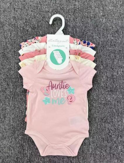 YOURBABYNEEDS Bodysuit Jumper Lengan Pendek Bayi Perempuan dan Bayi Cowok 5in1 Motif Karakter Lucu Berbahan Katun Adem Premium Import Nyaman Digunakan Untuk Bayi Usia Baru Lahir Newborn Sampai 9 Bulan Baru 5