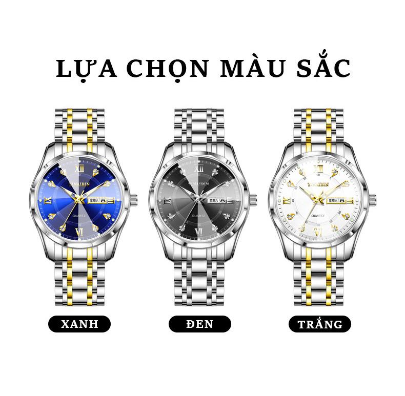 Product Introduction of Đồng Hồ Nam, Cao Cấp, Dạ Quang, Chống Thấm Nước, Thời Trang, Phong Trào Thạch Anh, Hiển Thị Ngày Đôi, Bộ Mặt Số Bằng Thép Không Gỉ, Đính Kim Cương 2