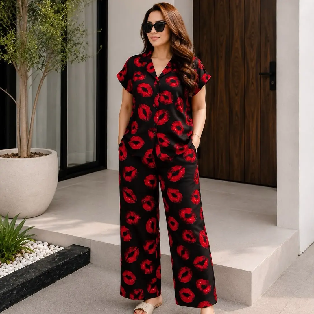 RGB Oneset Pajamas Rayon Setelan Wanita Rgb Original Kancing Celana