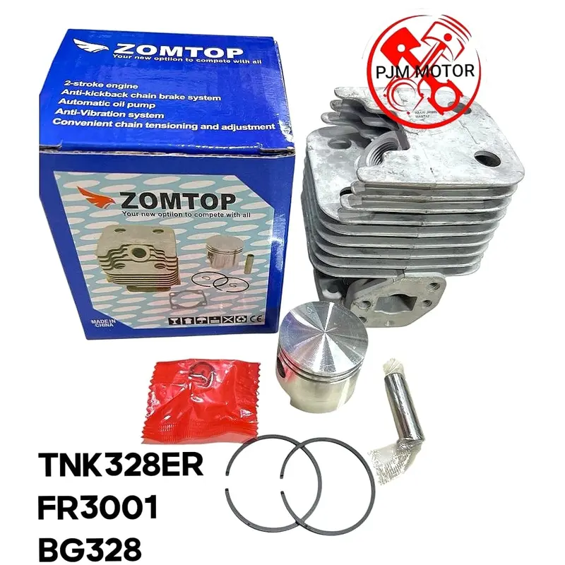 328 petak  (ABU) Cylinder Block Blok Komplit piston ring Mesin Potong Rumput 318 328 338 BG 328 yamamoto tanika daito firman 1
