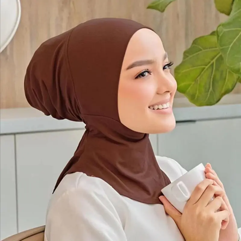 LOVOSME Soft Stretchable Muslim Sport Inner Hijab Caps Underscarf Hats High Quality Solid Color Modal Base Cap