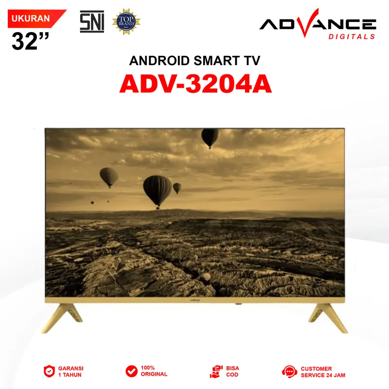 [Exclusive Andriyadi] Android TV Google TV Advance ADV-3204A Smart TV FUll HD 32" WiFi LAN TV Digital DVB-T2 Garansi Resmi 1 Tahun Frameless 1