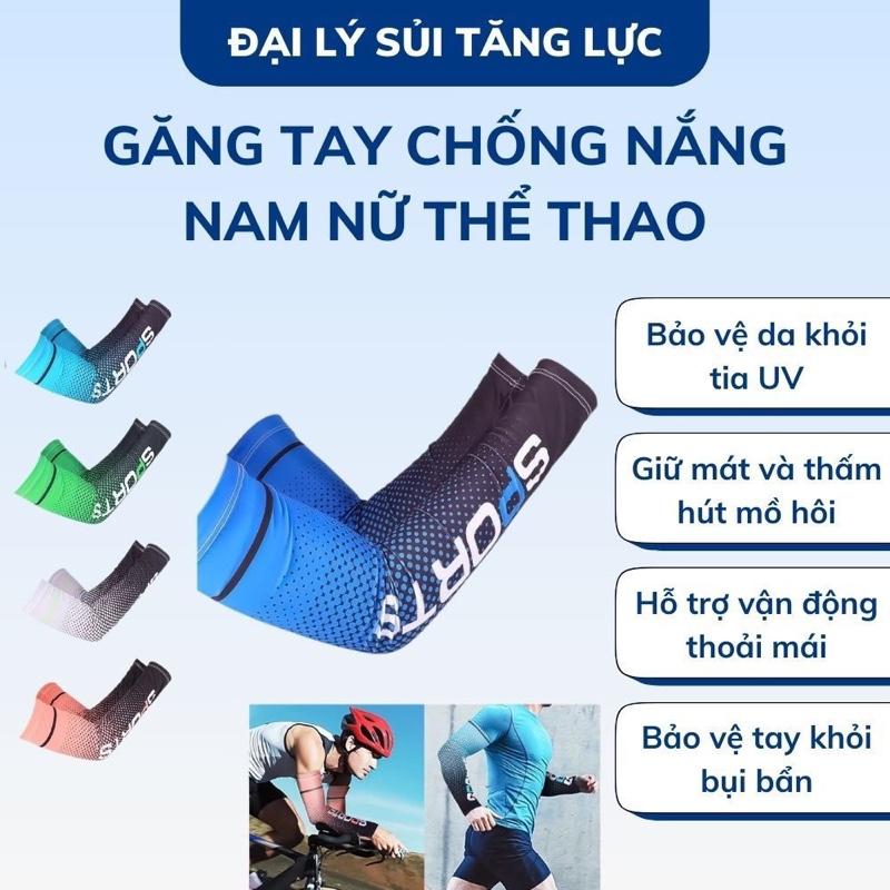 Găng tay chống nắng nam nữ Sport chất lụa lạnh mát mịn, ống tay áo chống nắng nam nữ chống tia UV baotay