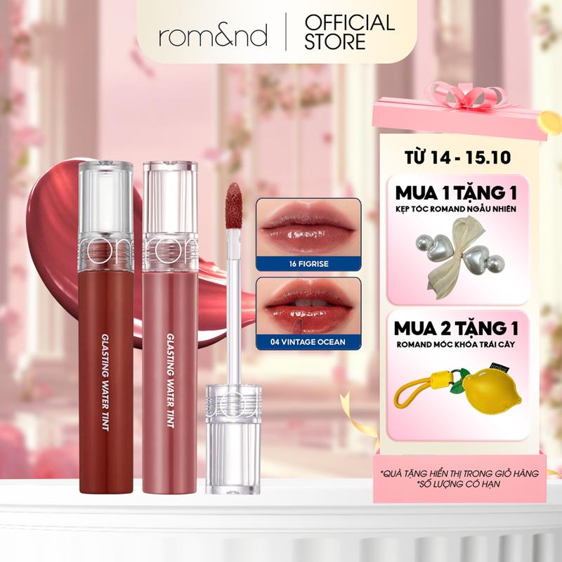 [Romand x KOL] [Rom&nd] Son Tint Nước Trang Điểm Hàn Quốc Romand Glasting Water Tint 4g Cosmetic Mỹ Phẩm figriseromand romand  16