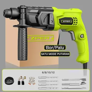 ZPER Bor listrik Mesin Bor Palu Listrik Rotary Hammer Untuk Bobok Beton Tembok ZP001 - 2 Fungsi A