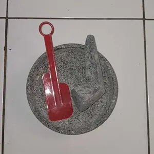 Cobek Batu Asli - Cowet Watu Kali item - Tidak Luntur Dapur Kelapa