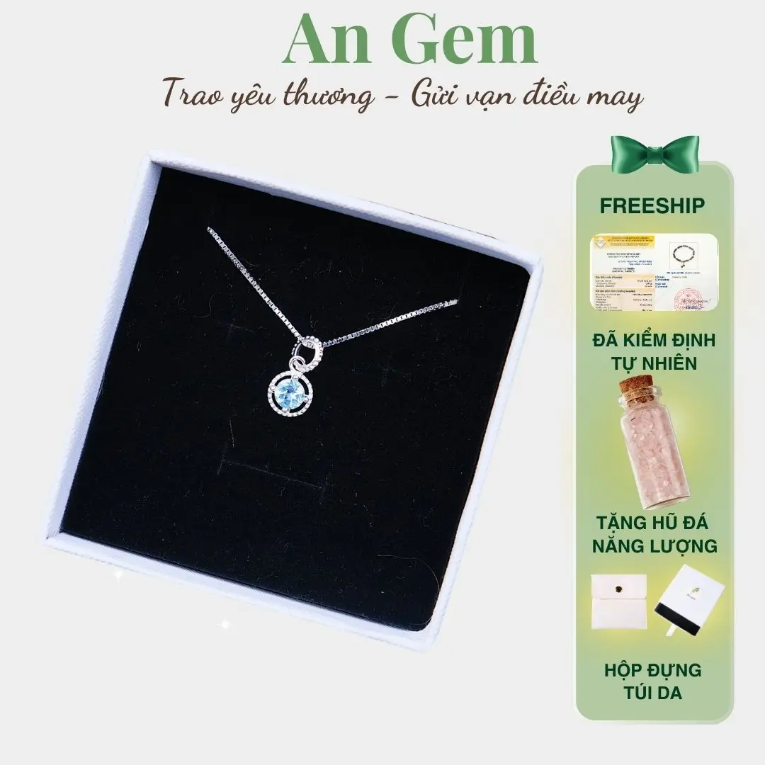 Dây chuyền bạc nữ mix đá, vòng cổ đá Moonstone, Topaz bạc S925 quà tặng sinh nhật giáng sinh Noel Tết Valentine [TẶNG HŨ ĐÁ NĂNG LƯỢNG]
