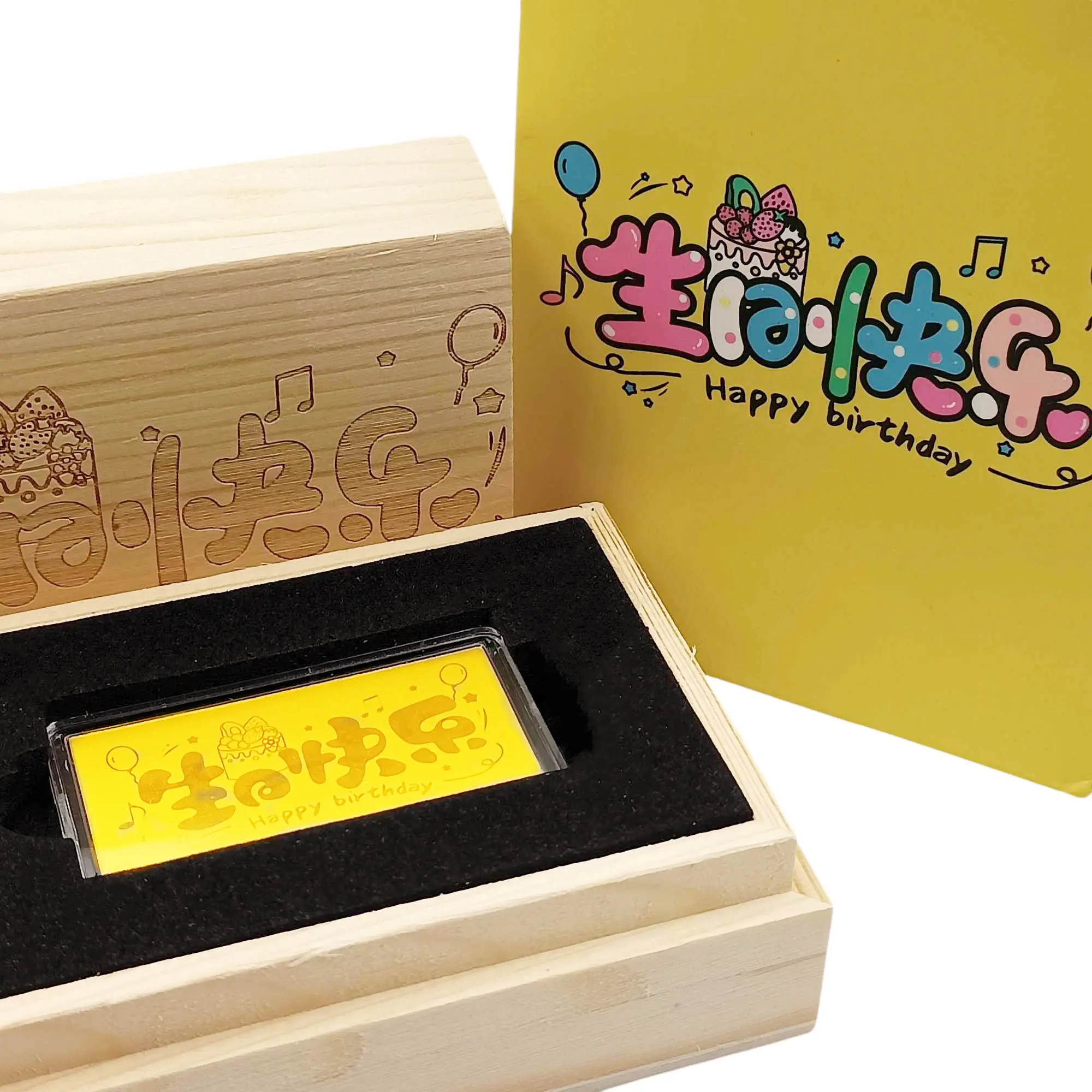 Marina Goldsmith 999 24k Gold Note HAPPY BIRTHDAY Gift Set - 0.1g gold  bar