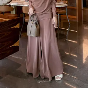 Bynissa-Reisa Kulot-Celana-Kulot-Seamless-Polos-Motif-Bawahan-Highwaist-Santai-Nyaman-Casual-Formal-Daily-Hangout-Ootd Hijab-Kuliah-Formal-Elegant- Celana Panjang Wanita Muslim
