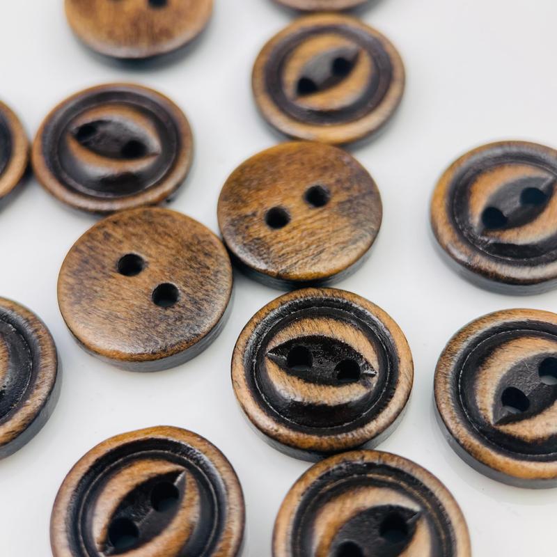 Product Introduction of Vintage Brown Wooden Shirt Buttons, Angel Eye, Tailor Textile Decoration and Sewing Pants Skirts, 12.5/15mm 10/20pcs 9