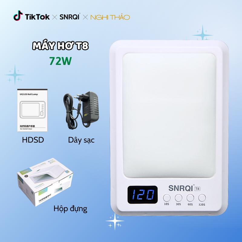  Máy hơ gel T8 SNRQI khoang rộng vừa 2 tay 72W 