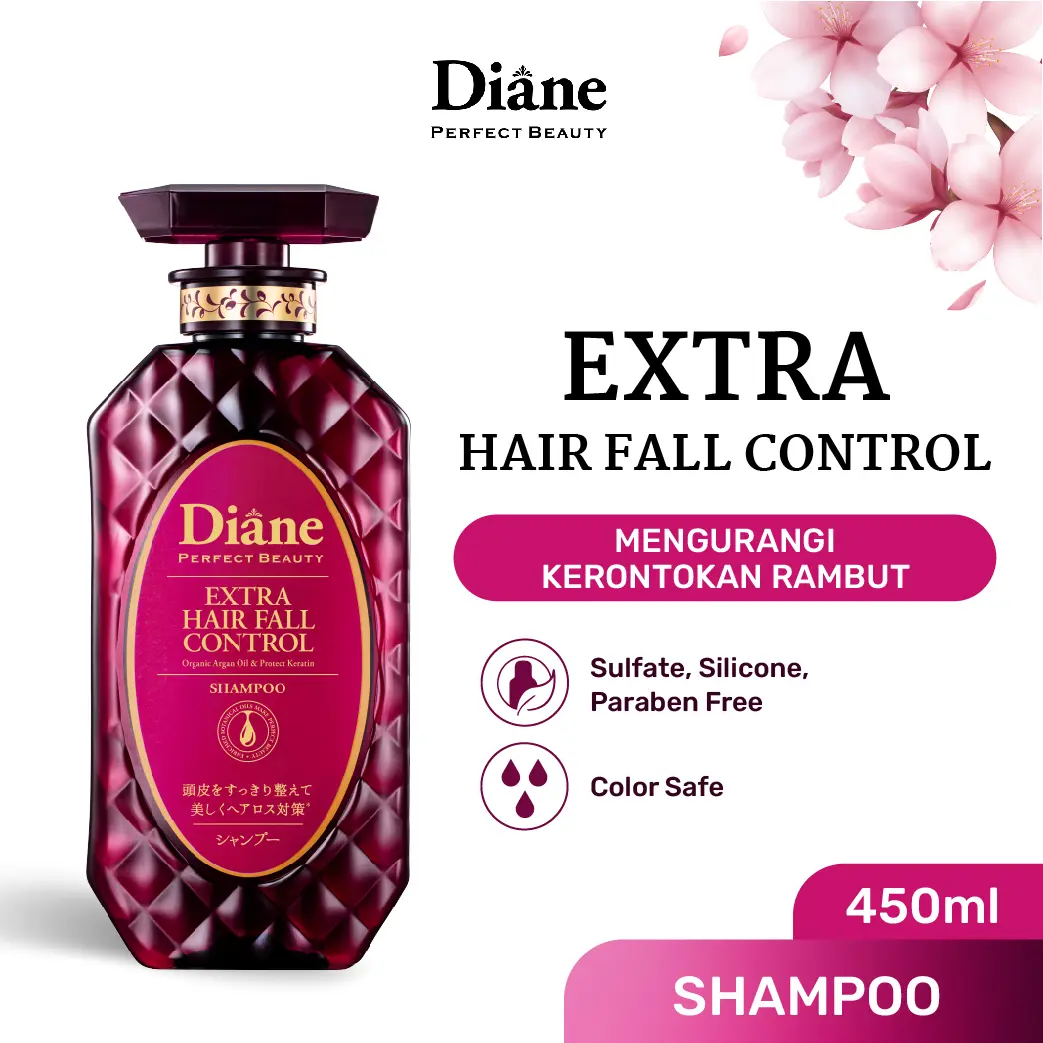 Diane Extra Hair Fall Control Shampoo 450ml - Perawatan Rambut Rontok