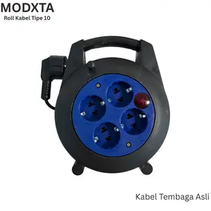 Modxta Roll Kabel Tipe 10 Kabel Roll Panjang Kabel 6 Meter Lampu Indikator / Stop Kontak Plus Kabel stop  kontak listrik rolan  listrik
