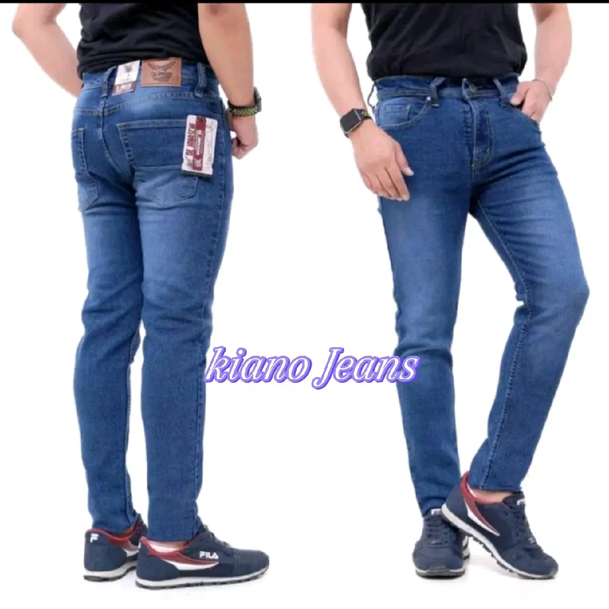 CELANA PANJANG PRIA JEANS PENSIL SLIMFIT/SKINNY JEANS COWOK/PENSIL HITAM COWOK PREMIUM VARIAN BIRU MUDA - BIRU TUA - HITAM