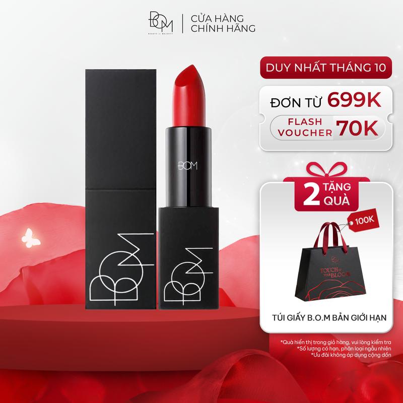 [Deal Độc Quyền] Son Thỏi Lì Lâu Trôi, Siêu Mịn B.O.M My Lipstick 3.5g, Son Thỏi Mềm Mịn, Bảo Vệ & Dưỡng Ẩm Môi