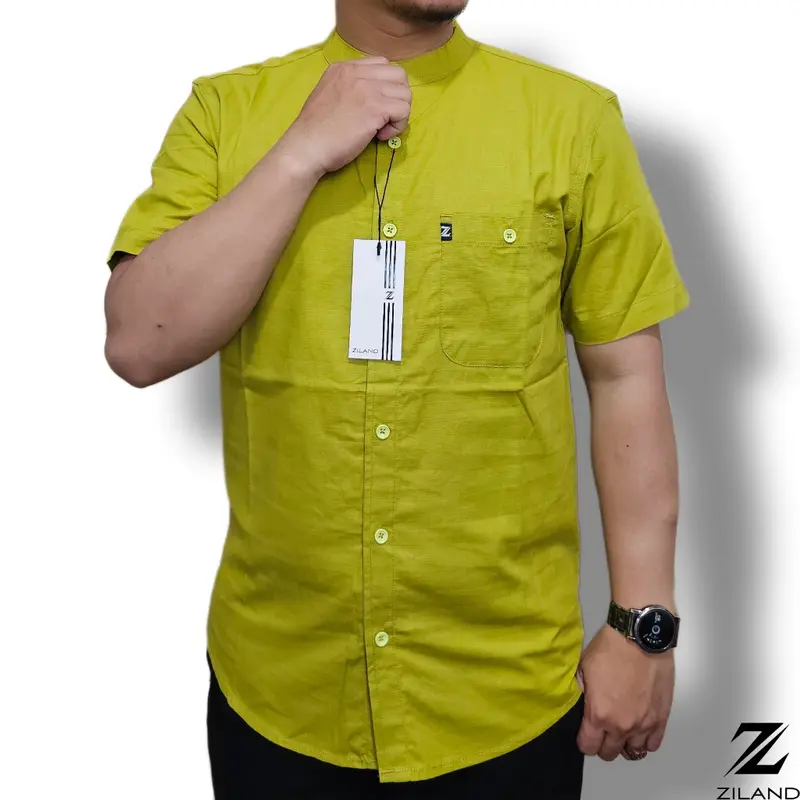 Kemko Dewasa ZILAND New Kemeja Koko Pria Lengan Pendek Polos Katun Sigaret Premium Ada Ukuran Jumbo High Quality 2