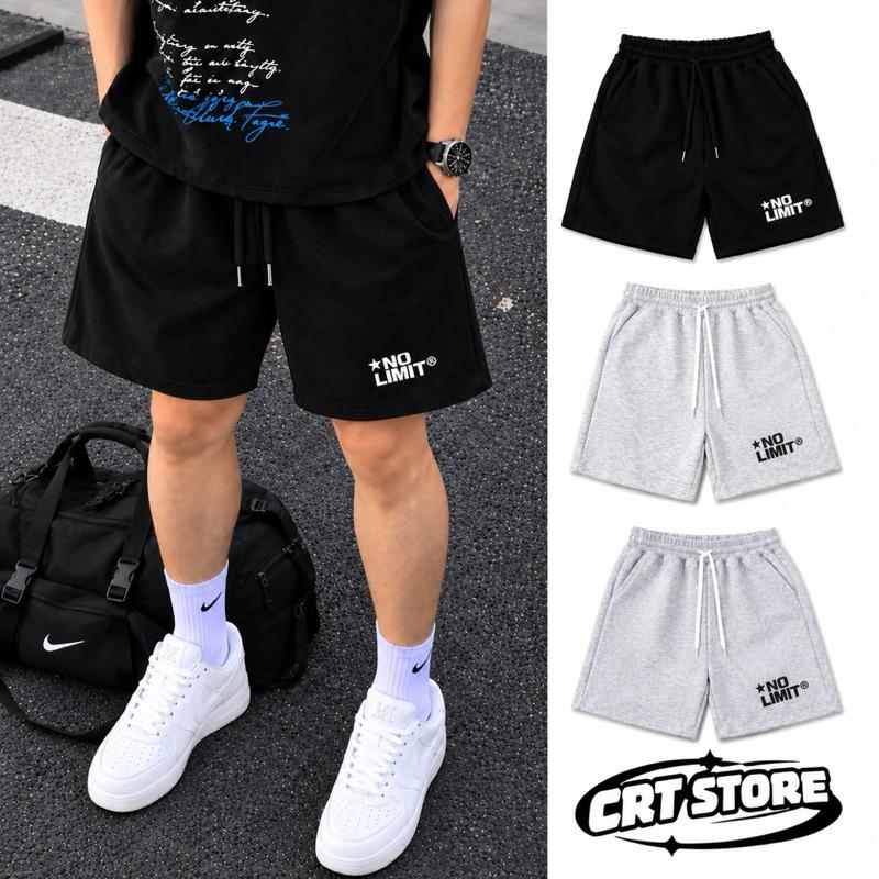 (CRT Mã C5) - LẺ & Combo 2 Quần Short BASIC Nỉ 2 Da UNISEX Vải Loại 1 Siêu Dày - Form trên gối chất vãi mịn cao cấp Nam Nữ chữ thêu Nổi