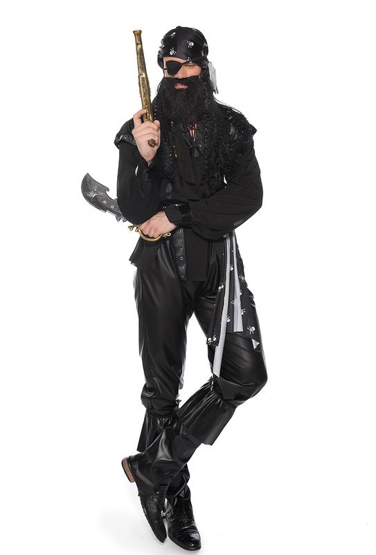 Product Introduction of 1 Zhu Mi Lian New Split Size Stage Costume Adult Men Role-Playing Outfit Wansheng Pirate One-Eyed Dragon Suit 7
