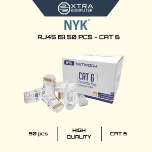 KONEKTOR RJ45 CAT 6 EYOTA / JACK RJ 45 LAN CAT6 / PLASTIK 50 PCS
