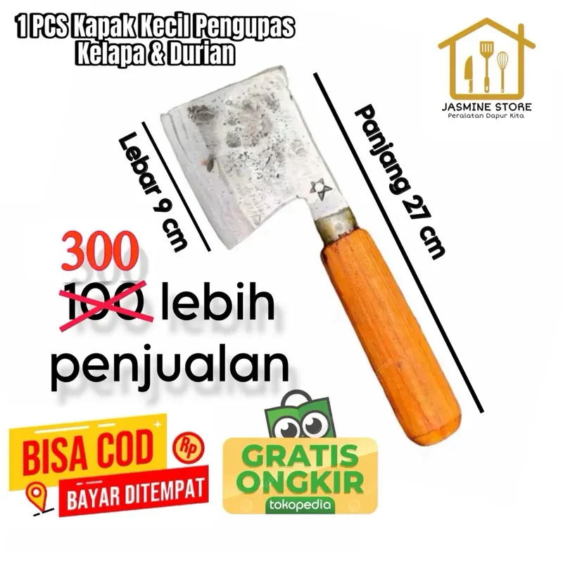1 ( Satu ) PCS Kapak pengupas Kelapa dan Durian  bahan Baja ASLI 100%