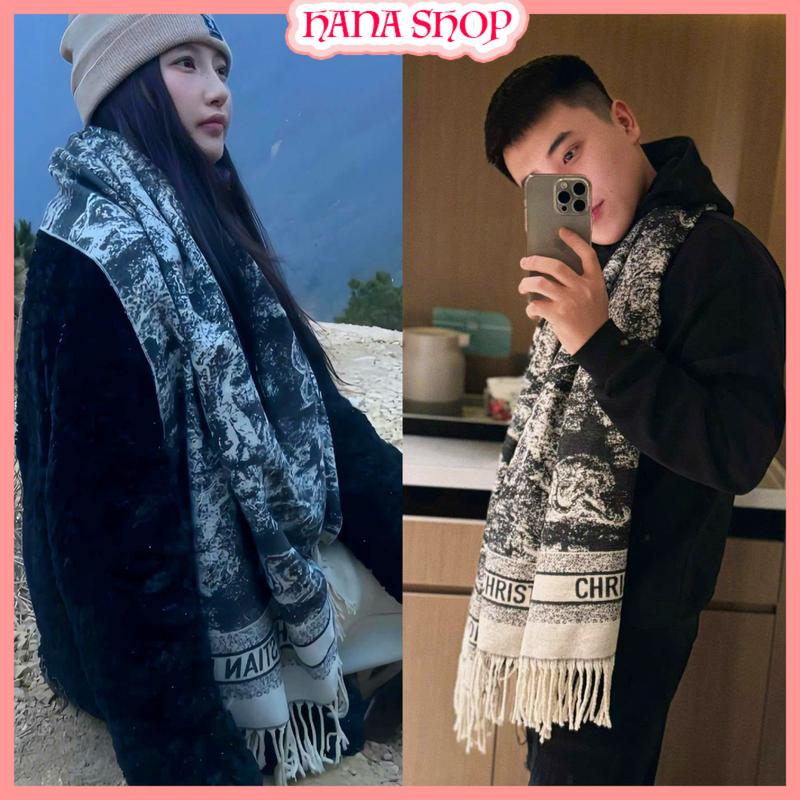    BẢN CHỮ CHUẨN   Khăn Dạ Choàng Cổ Cao Cấp Dày Đẹp Khăn Quàng Nữ Tua Rua Mùa Đông Ấm Áp Khổ To 