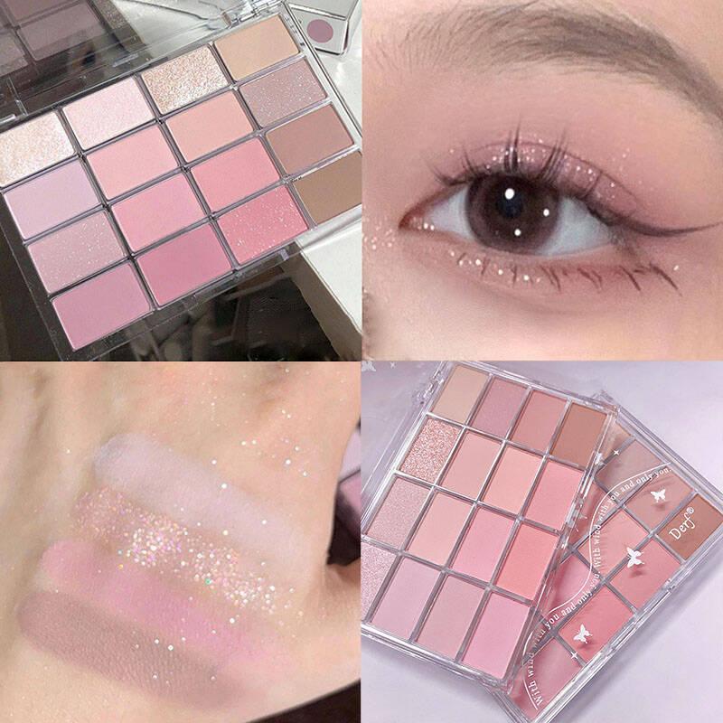 16 Màu Phấn Mắt Bảng Đen Màu Lấp Lánh Sắc Tố Cao Sáng Bóng Phấn Mắt Trang Điểm Bảng