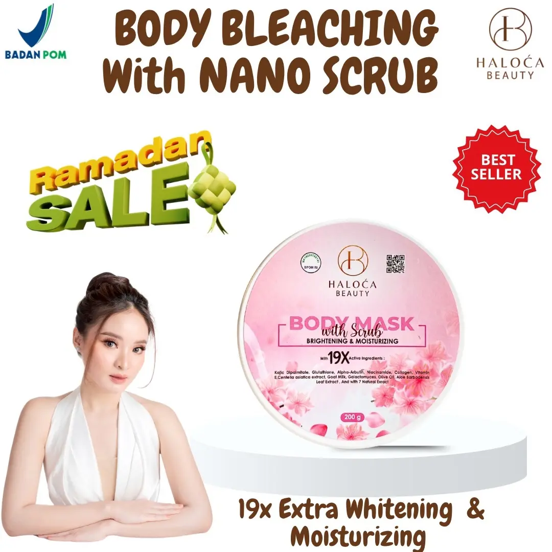 [ HALOCA BEAUTY ] Body Bleachlng Mask With KojlcAcid 200gr Masker Pencerah